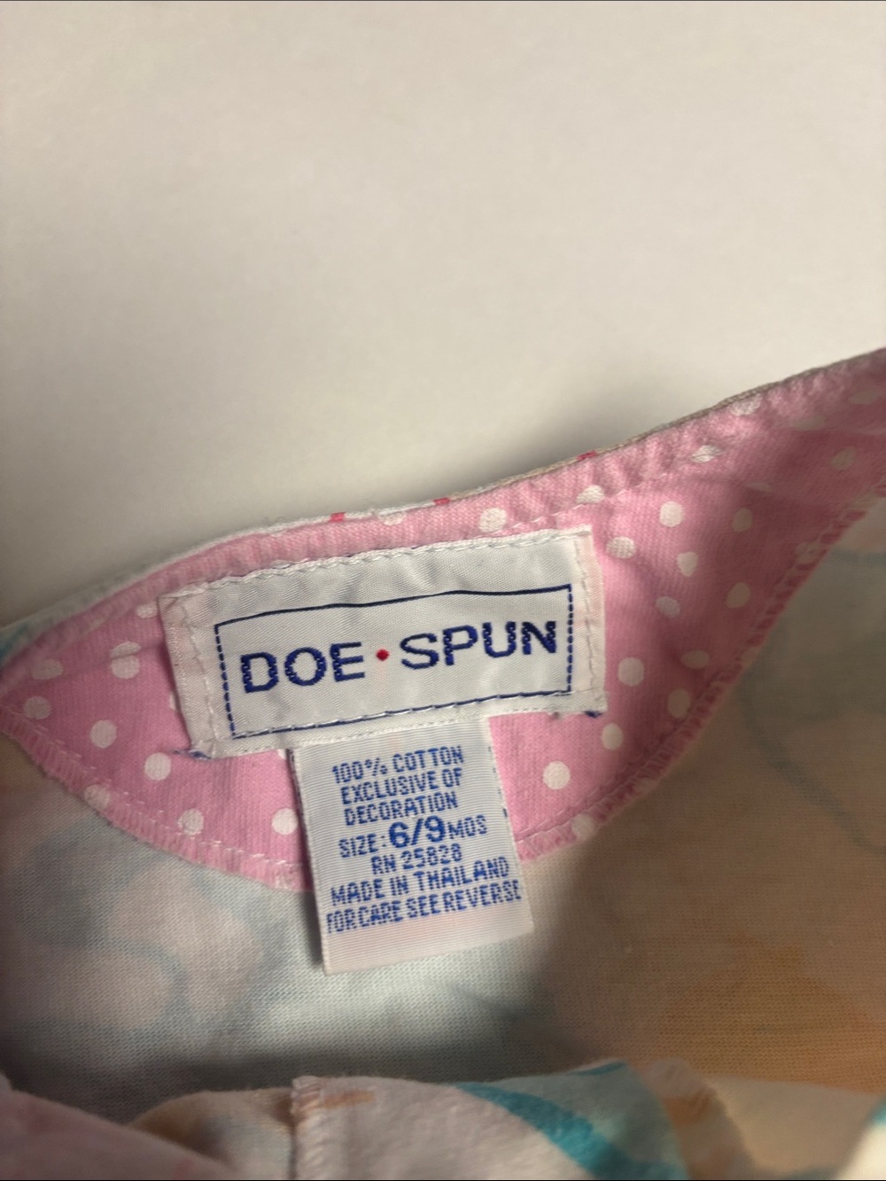 Vintage 100% Cotton Pink, Yellow & Teal Baby One-Piece Bodysuit - Picture 2 of 6